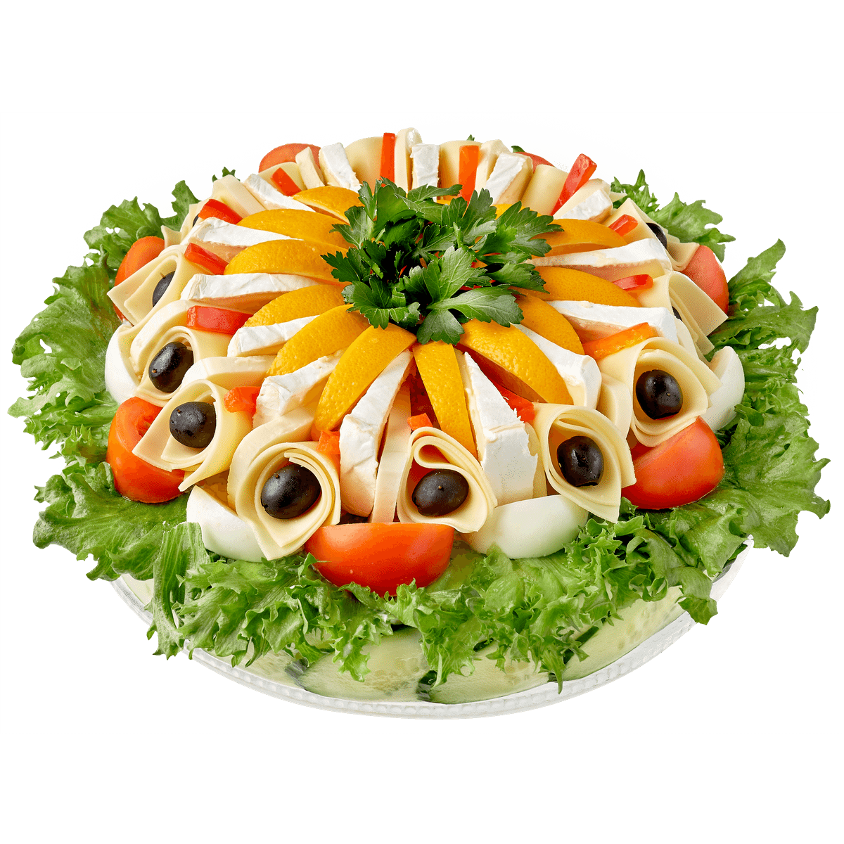 Vegetarisk smörgåstårta med grönsaker och ost